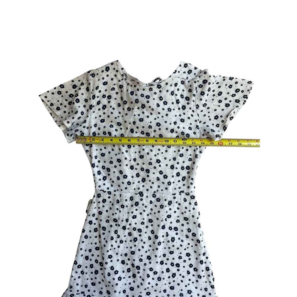 Princess Polly White Navy Nate Floral Brunch Date Night Mini Dress Size 0 US - Picture 7 of 9